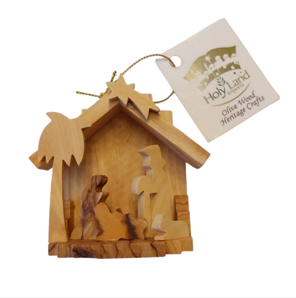 Wooden Holy Land Carved Olive Nativity from Bethlehem NEW